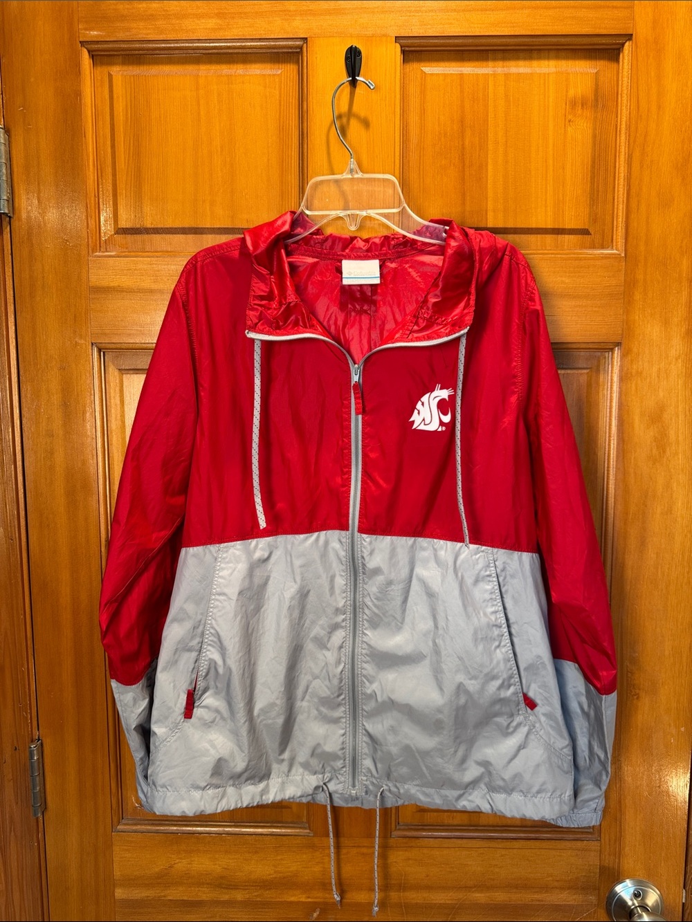 Columbia WA State Cougars Hooded Full Zip Windbreaker Jacket Size Small